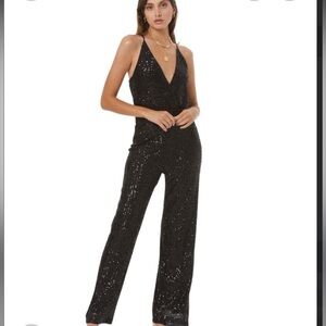 Trixxi Black Sparkle Jumpsuit